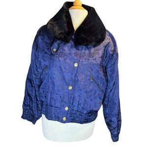 Bogner Blue Ski Jacket with Black Collar